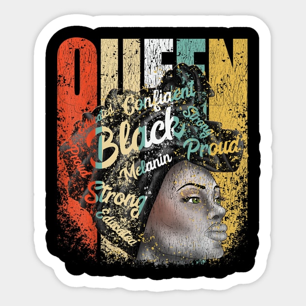 African American Educated Strong Black Woman Queen Sticker by Carmenshutter